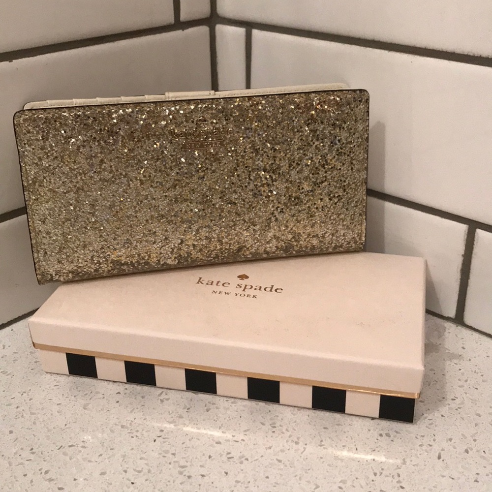 Glittery gold Kate Spade wallet